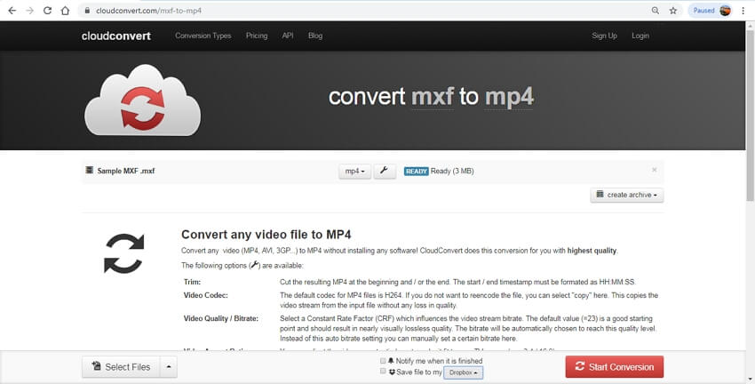 free online mxf converter